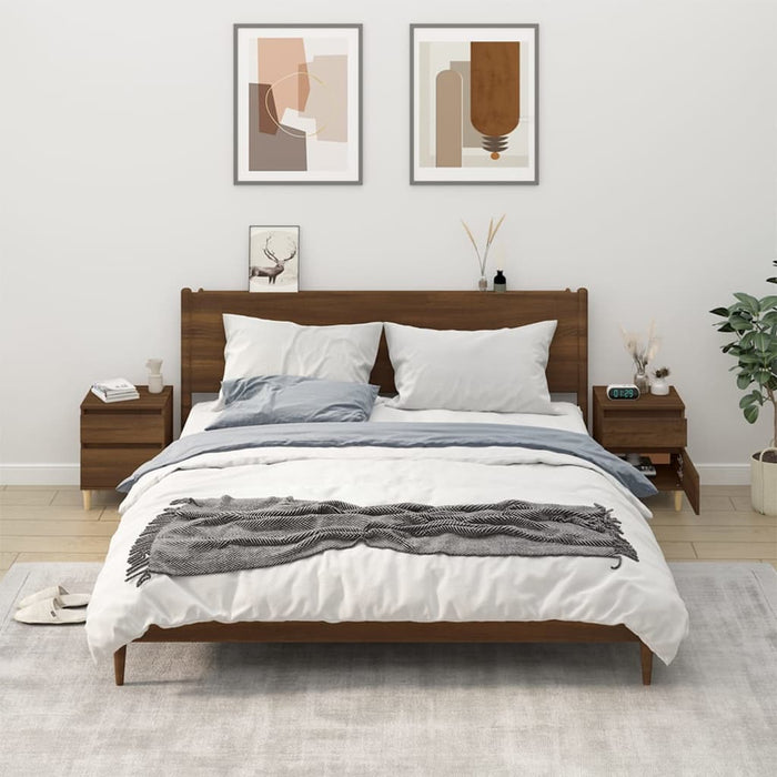 Comodini 2 pz Rovere Marrone 40x35x50 cm 821841