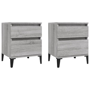 Comodino 2 pz-Set di 2 Tavolino da notte Grigio Sonoma 40x35x50 cm 815538