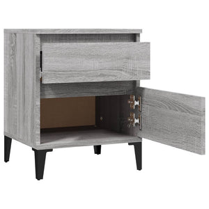 Comodino 2 pz Grigio Sonoma 40x35x50 cm cod mxl 33266