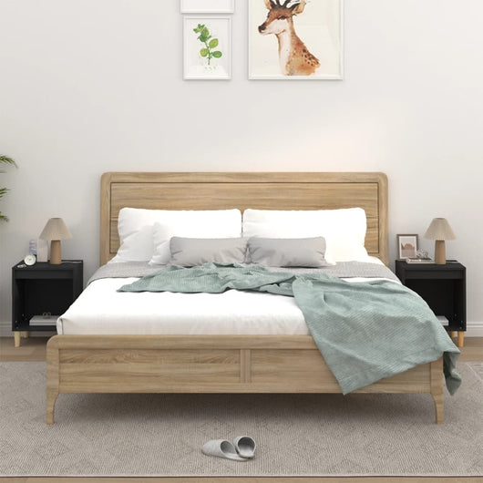 Comodini 2 pz Nero 40x35x50 cm 821861