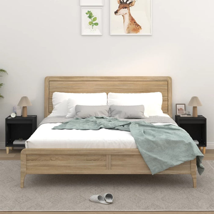 Comodini 2 pz Nero 40x35x50 cm 821861