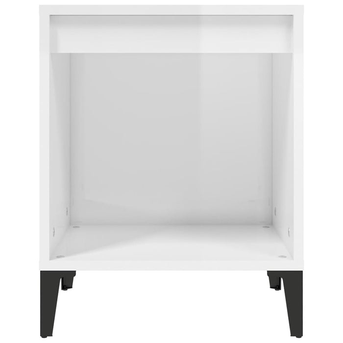 Comodino Bianco Lucido 40x35x50 cm 821878