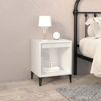 Comodini 2 pz in Bianco Lucido 40x35x50 cm 821879