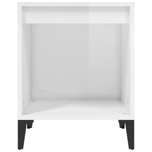 Comodini 2 pz in Bianco Lucido 40x35x50 cm 821879