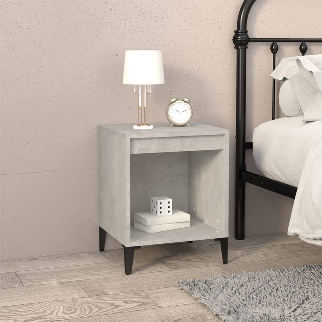 Comodini 2 pz Grigio Cemento 40x35x50 cm 821883