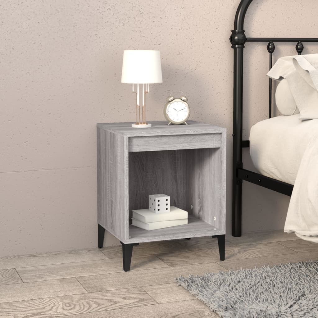 Comodino 2 pz Grigio Sonoma 40x35x50 cm cod mxl 30140