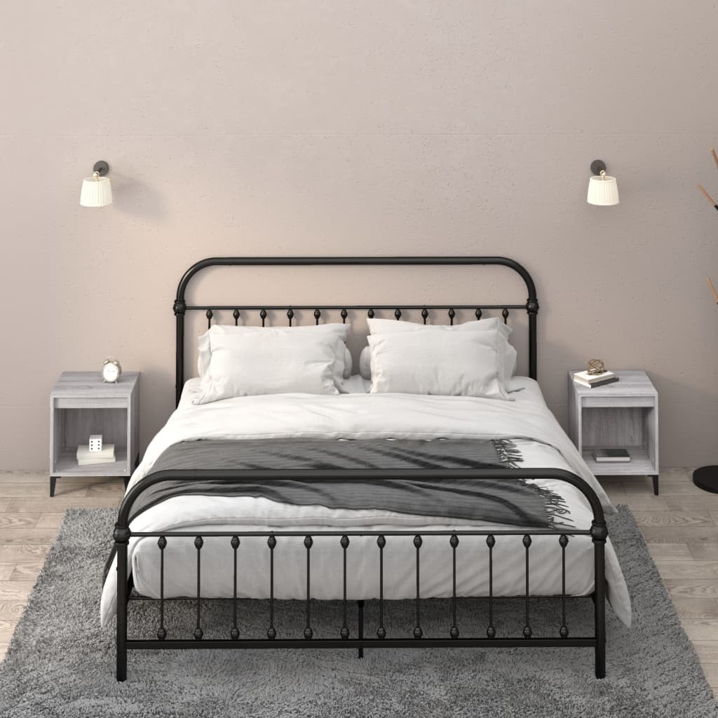 Comodino 2 pz-Set di 2 Tavolino da notte Grigio Sonoma 40x35x50 cm 537580