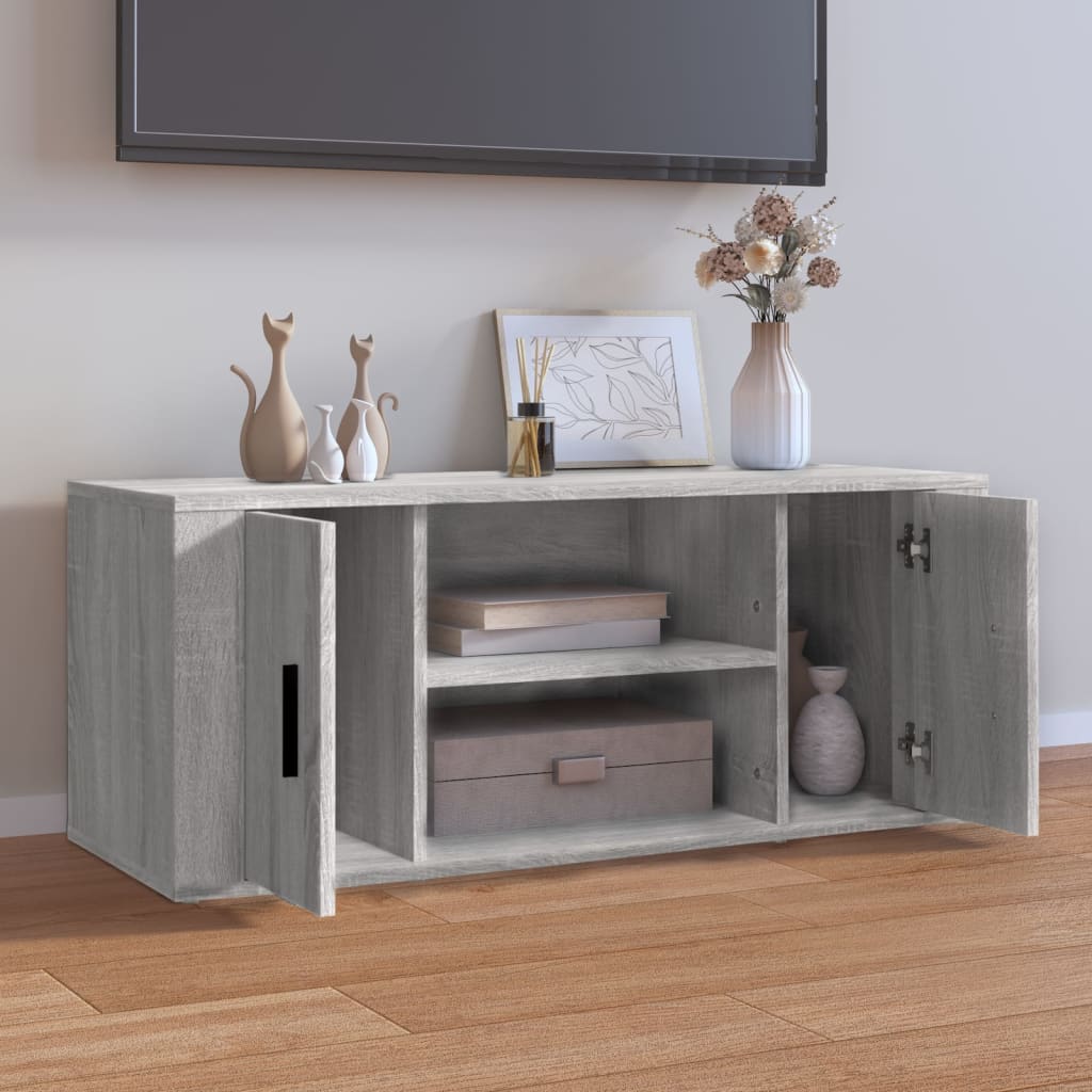 Mobile TV Grigio Sonoma 100x35x40 cm in Legno Multistrato cod mxl 26168