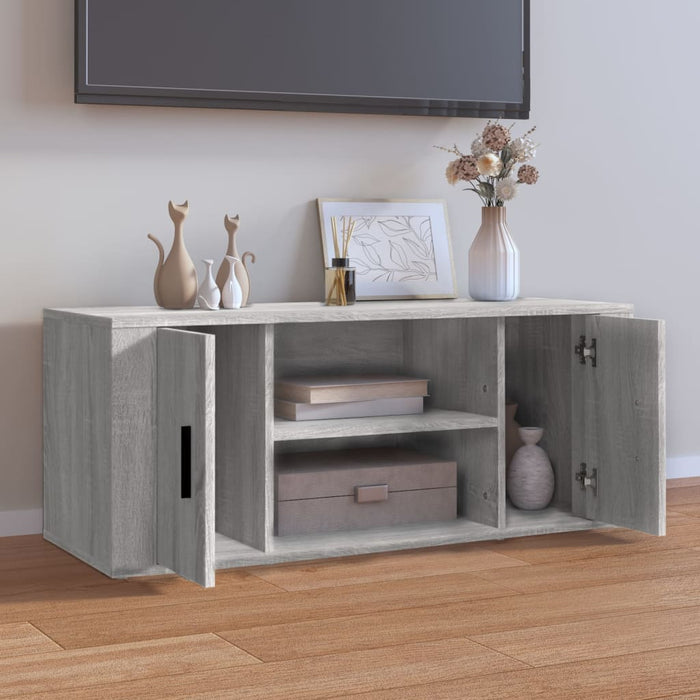 Mobile TV Grigio Sonoma 100x35x40 cm in Legno Multistrato cod mxl 26168