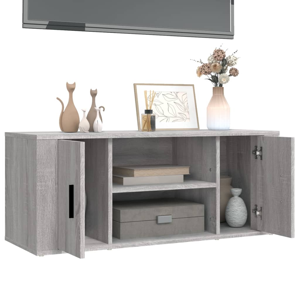 Mobile TV Grigio Sonoma 100x35x40 cm in Legno Multistrato cod mxl 26168
