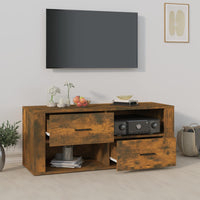 Mobile TV Rovere Fumo 100x35x40 cm in Legno Multistrato 823104