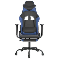Sedia da Gaming con Poggiapiedi Nero e Blu in Similpelle cod mxl 62085