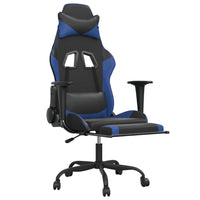 Sedia da Gaming con Poggiapiedi Nero e Blu in Similpelle cod mxl 62085
