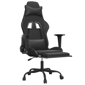 Sedia da Gaming con Poggiapiedi Nero in Similpelle cod mxl 57643
