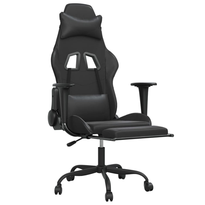 Sedia da Gaming con Poggiapiedi Nero in Similpelle cod mxl 57643