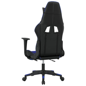Sedia da Gaming con Poggiapiedi Nero e Blu in Similpelle 3143699