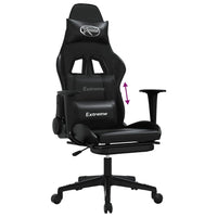 Sedia da Gaming con Poggiapiedi Nero in Similpelle 3143707