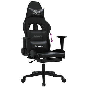 Sedia da Gaming con Poggiapiedi Nero in Similpelle 3143707