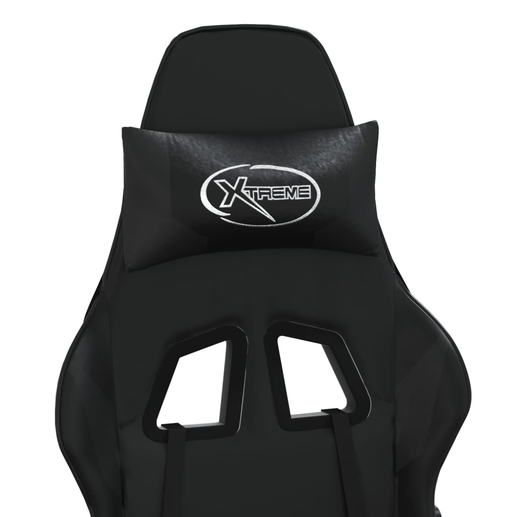 Sedia da Gaming con Poggiapiedi Nero in Similpelle cod mxl 61982