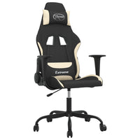 Sedia da Gaming Nero e Crema in Tessuto 3143711