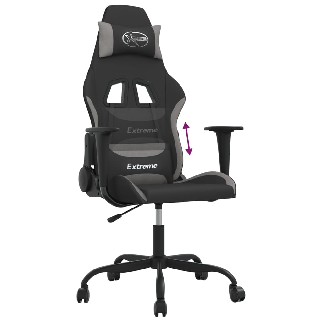Sedia da Gaming Nero e Grigio Chiaro in Tessuto 3143712