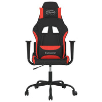 vidaXL Sedia da Gaming Rosso e Nero in Tessuto