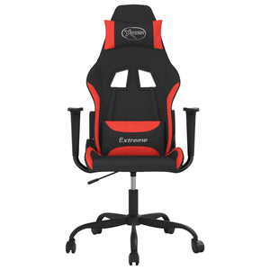 vidaXL Sedia da Gaming Rosso e Nero in Tessuto