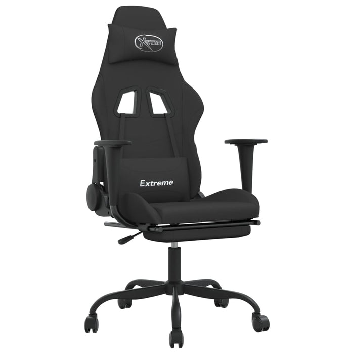Sedia da Gaming con Poggiapiedi Nero in Tessuto cod mxl 63606