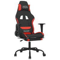 Sedia da Gaming con Poggiapiedi Rosso e Nero in Tessuto 3143731
