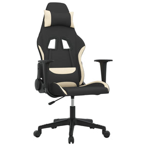 Sedia da Gaming Nero e Crema in Tessuto 3143733