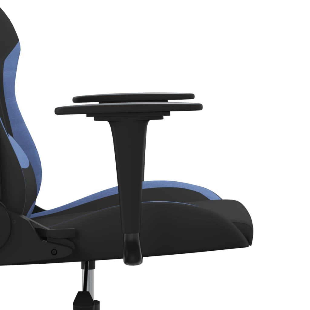 vidaXL Sedia da Gaming Nero e Blu in Tessuto