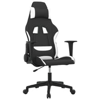 Sedia da Gaming Nero e Bianco in Tessuto 3143740