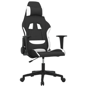 Sedia da Gaming Nero e Bianco in Tessuto 3143740