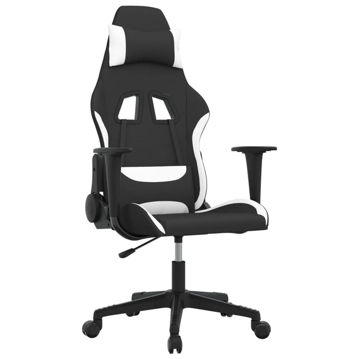 Sedia da Gaming Nero e Bianco in Tessuto 3143740