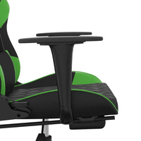 vidaXL Sedia da Gaming con Poggiapiedi Nero e Verde in Similpelle