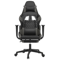 Sedia da Gaming con Poggiapiedi Nero e Grigio in Similpelle cod mxl 59865