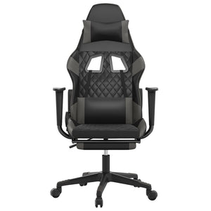 Sedia da Gaming con Poggiapiedi Nero e Grigio in Similpelle cod mxl 59865