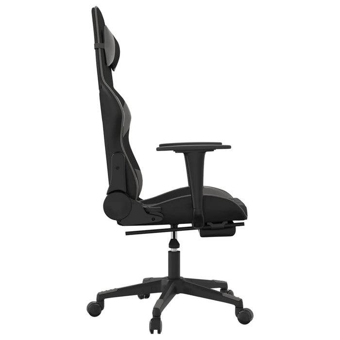 Sedia da Gaming con Poggiapiedi Nero e Grigio in Similpelle cod mxl 59865