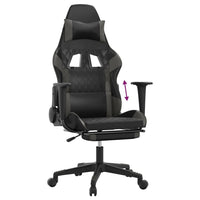 Sedia da Gaming con Poggiapiedi Nero e Grigio in Similpelle cod mxl 59865