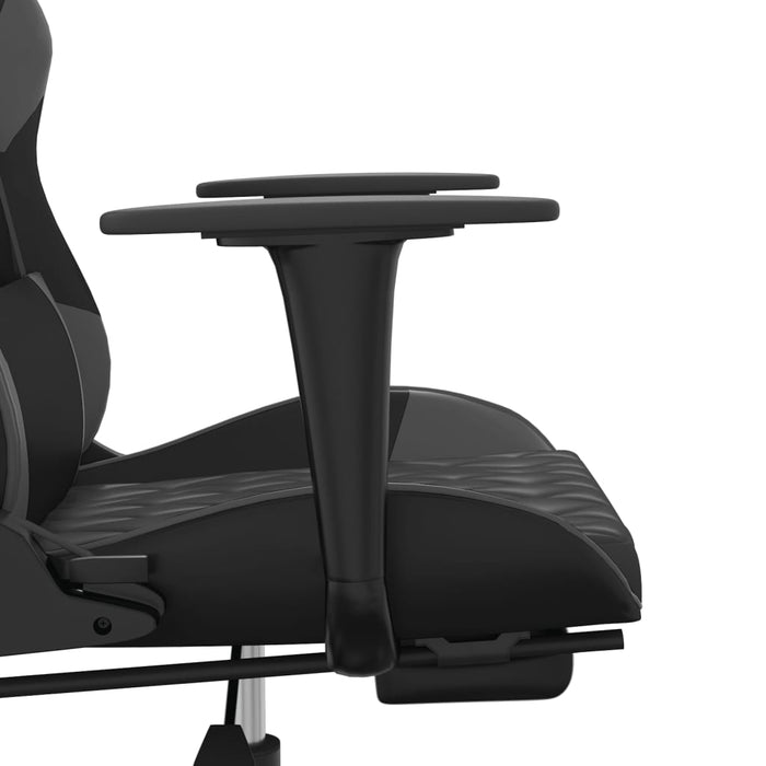 Sedia da Gaming con Poggiapiedi Nero e Grigio in Similpelle cod mxl 59865