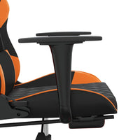 vidaXL Sedia da Gaming con Poggiapiedi Nero e Arancione in Similpelle