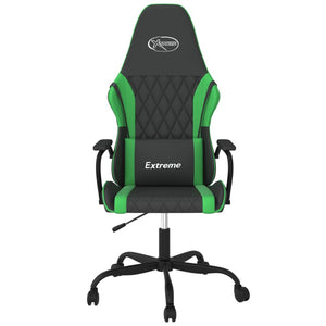 vidaXL Sedia da Gaming Nera e Verde in Similpelle