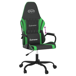 vidaXL Sedia da Gaming Nera e Verde in Similpelle