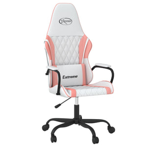 vidaXL Sedia da Gaming Bianco e Rosa in Similpelle
