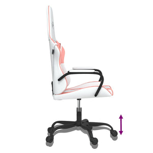 vidaXL Sedia da Gaming Bianco e Rosa in Similpelle