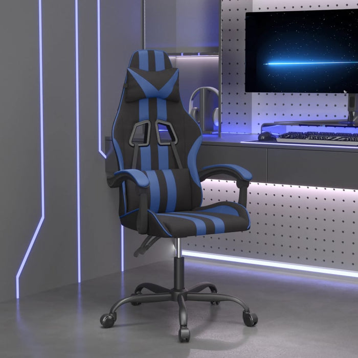 vidaXL Sedia da Gaming Nera e Blu in Similpelle