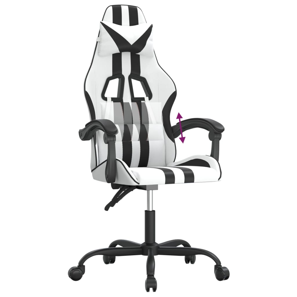 Sedia da Gaming Bianco e Nero in Similpelle 3143828