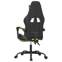 Sedia da Gaming con Poggiapiedi Nero e Oro in Similpelle cod mxl 66592