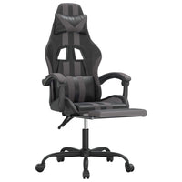 Sedia da Gaming con Poggiapiedi Nero e Grigio in Similpelle cod mxl 67714