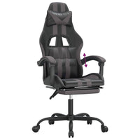 Sedia da Gaming con Poggiapiedi Nero e Grigio in Similpelle 3143834